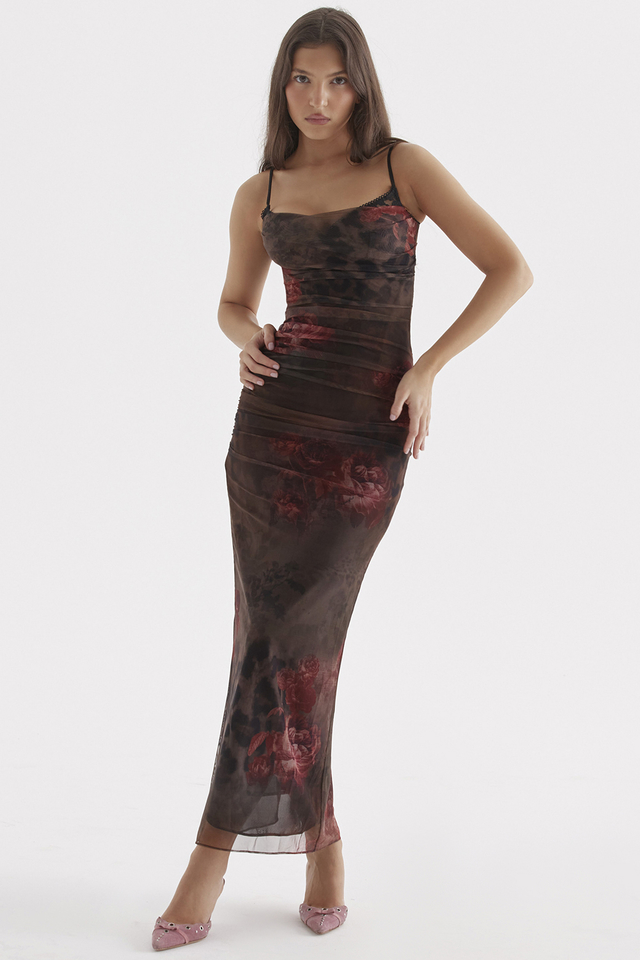 'Nalini' Printed Midi Dress